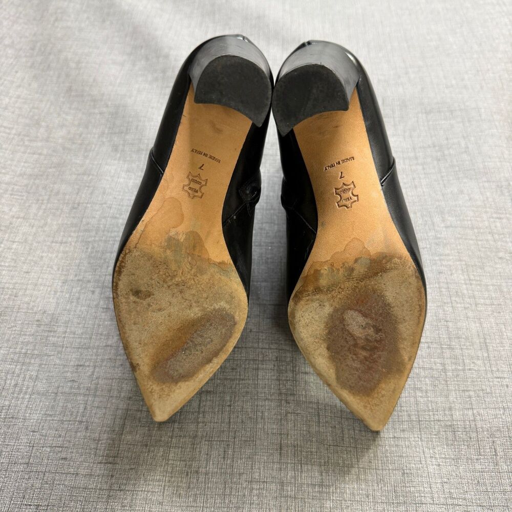 Tory Burch 'Penelope' Pointy Toe Bootie Womens Size 7M Black Leather - Picture 6 of 11